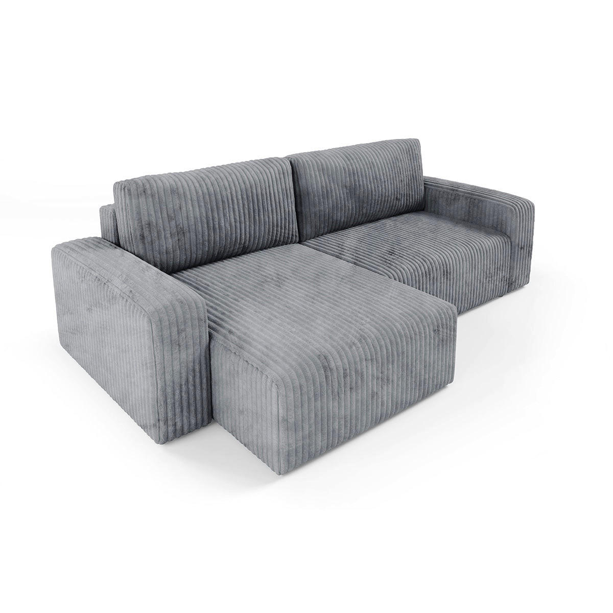 ECKSOFA Angela 3 Sitzplätze Dunkelgrau - Grau, Holz (252/149cm) - Petits-meubles