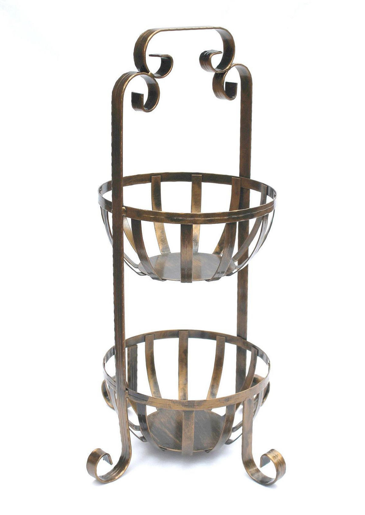ETAGERE Obstkorb 10-320 mit 2 Körbe 62 cm - Braun, Metall (62cm) - DanDiBo