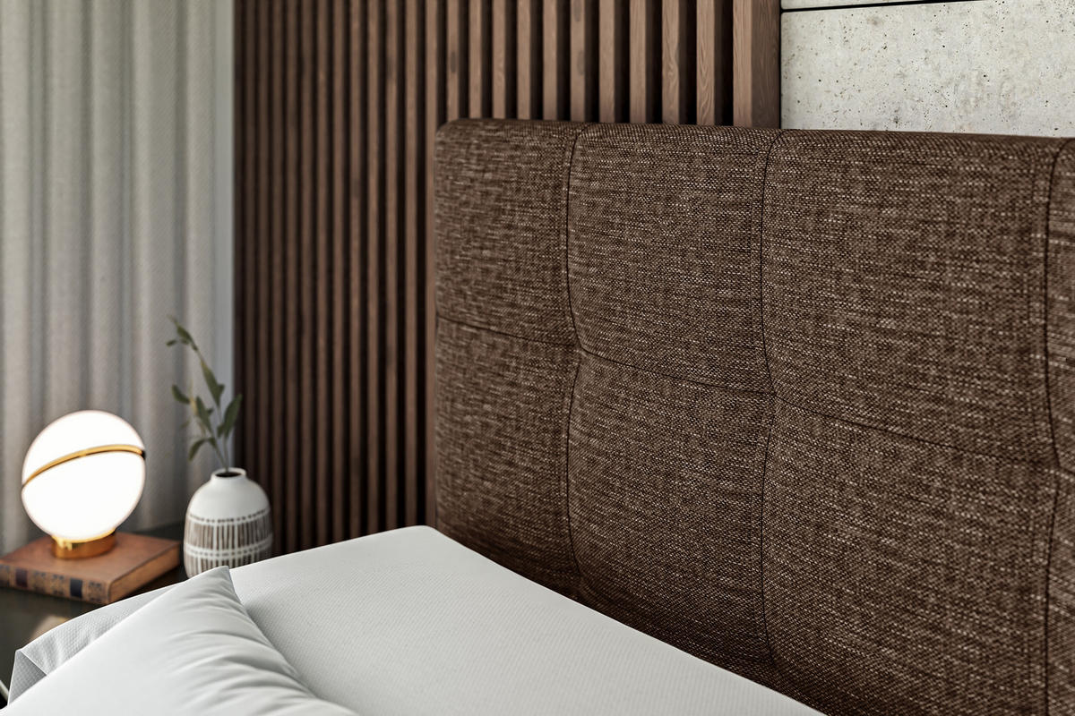 BOXBETT mit Matratze H3 und Lattenrost - MARCE - 160x200 Braun - Braun, Holzwerkstoff (160/200cm) - ALTDECOR