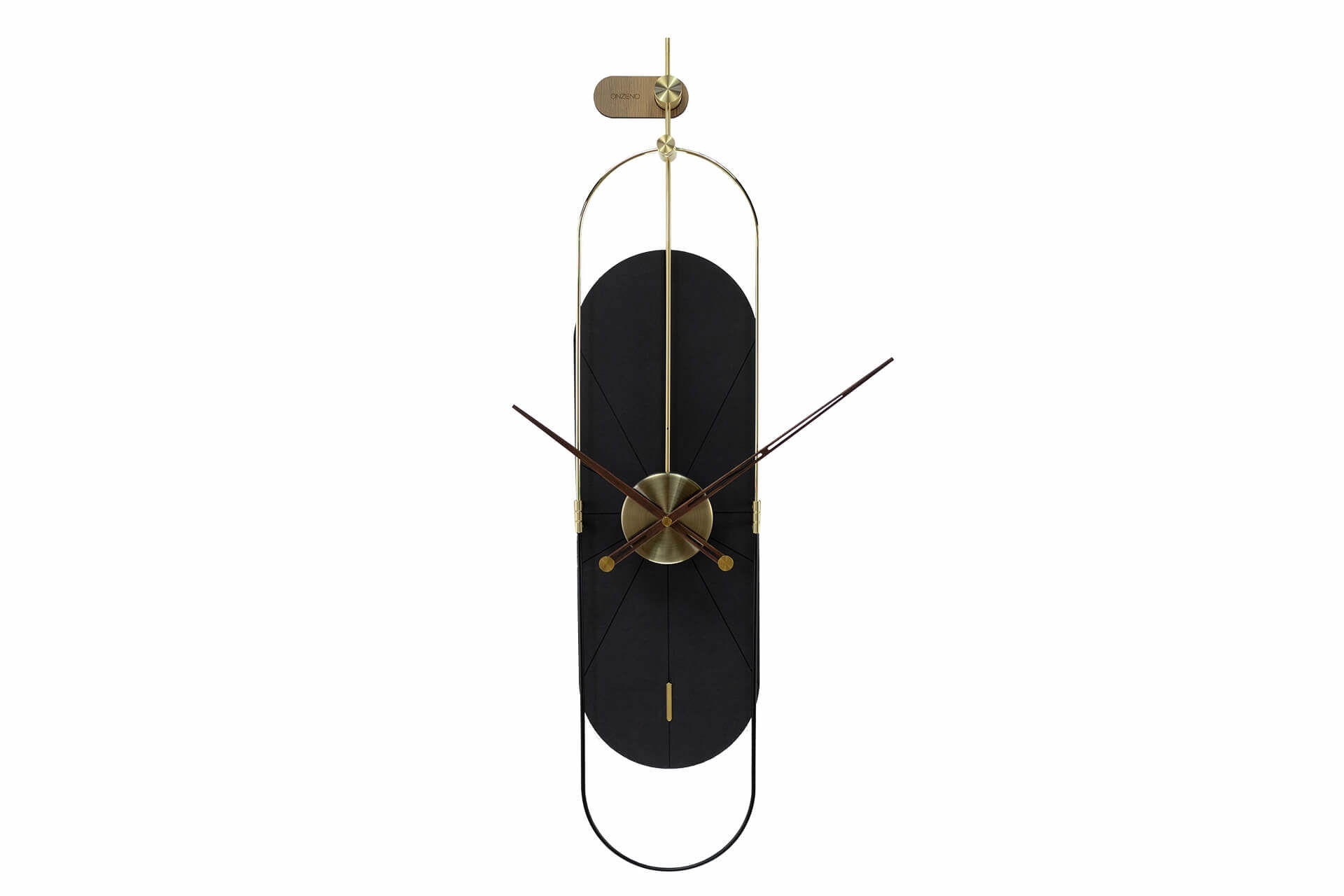 WANDUHR Design Schwarz 20/90 cm - Schwarz, Holzwerkstoff/Metall (2.71/90/2cm) - ONZENO