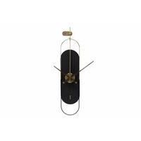 WANDUHR Design Schwarz 20/90 cm - Schwarz, Holzwerkstoff/Metall (20/90/2cm) - ONZENO