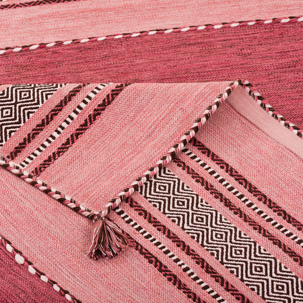 NATUR TEPPICH KELIM NAVARRO - Rosa, Textil (200/300cm) - Pergamon