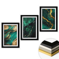 WANDBILDER 3er-Set - 20x30 cm Schwarzer Rahmen - Elegante Steinmuster - Schwarz, Kunststoff (20/30cm) - ArtPrintCave