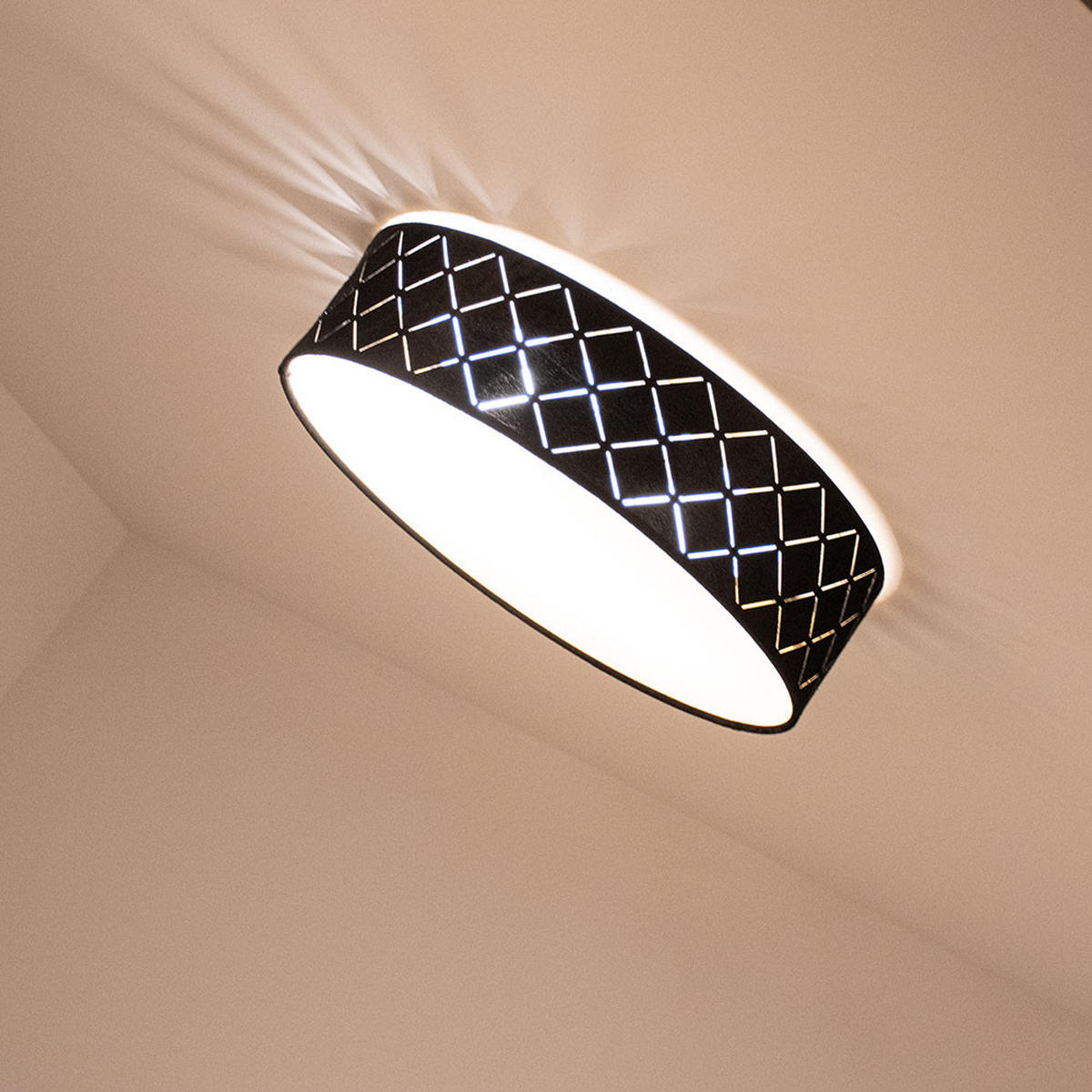LED DECKENLEUCHTE Metall Schwarz Weiß Gold - Schwarz, Metall (38/38/10cm) - Globo Lighting
