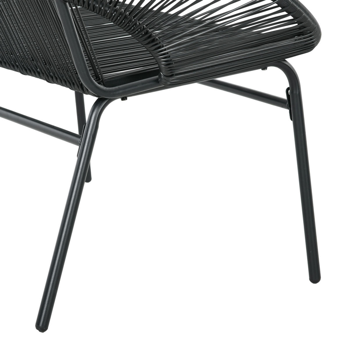 GARTENBANK 2 Sitzer Rattan 260 kg schwarz - Schwarz, Naturmaterialien (132/83/72cm) - LEBENLANG