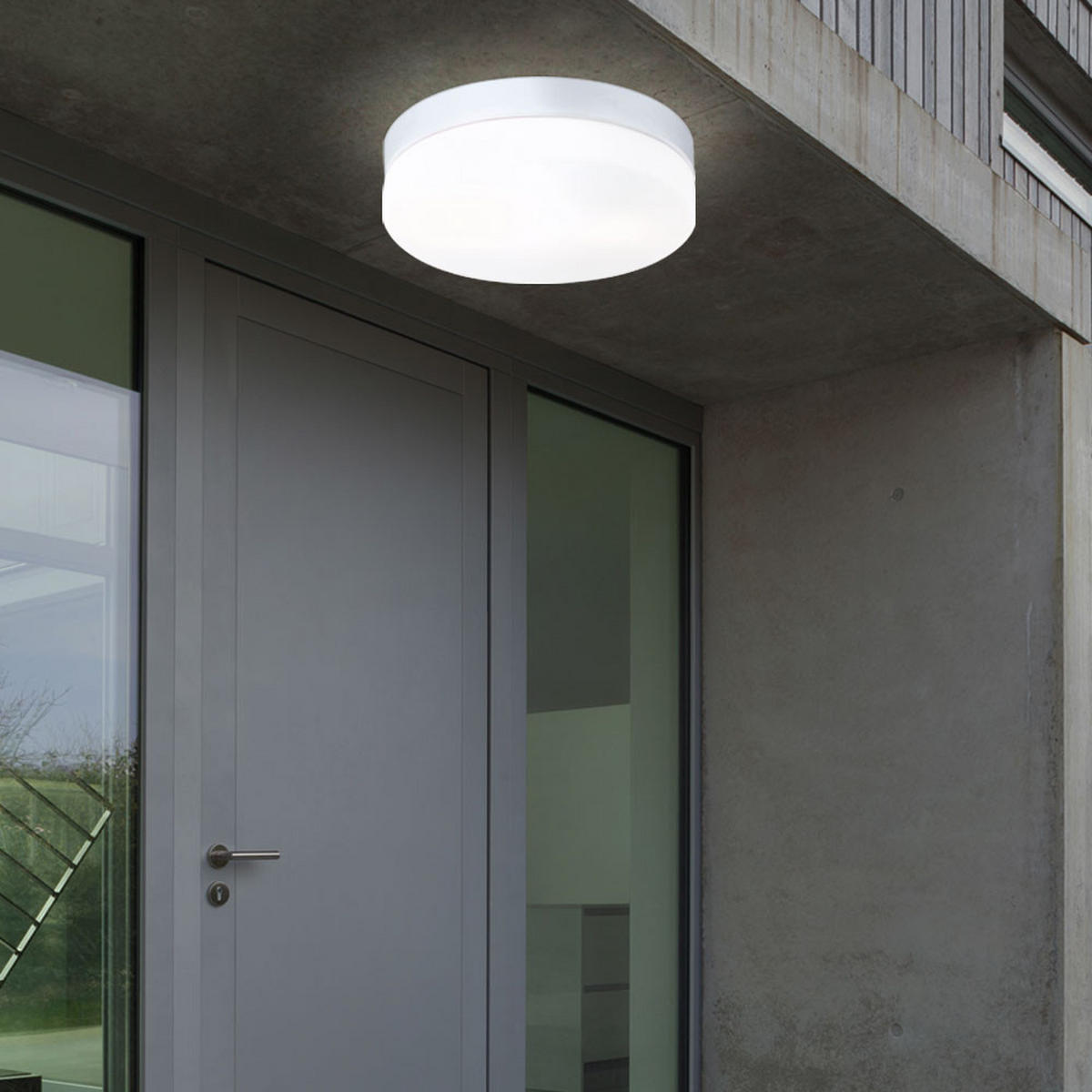 LED DECKENLEUCHTE Aluminium Weiß opal - Weiß, Glas (24/24/6.5cm)