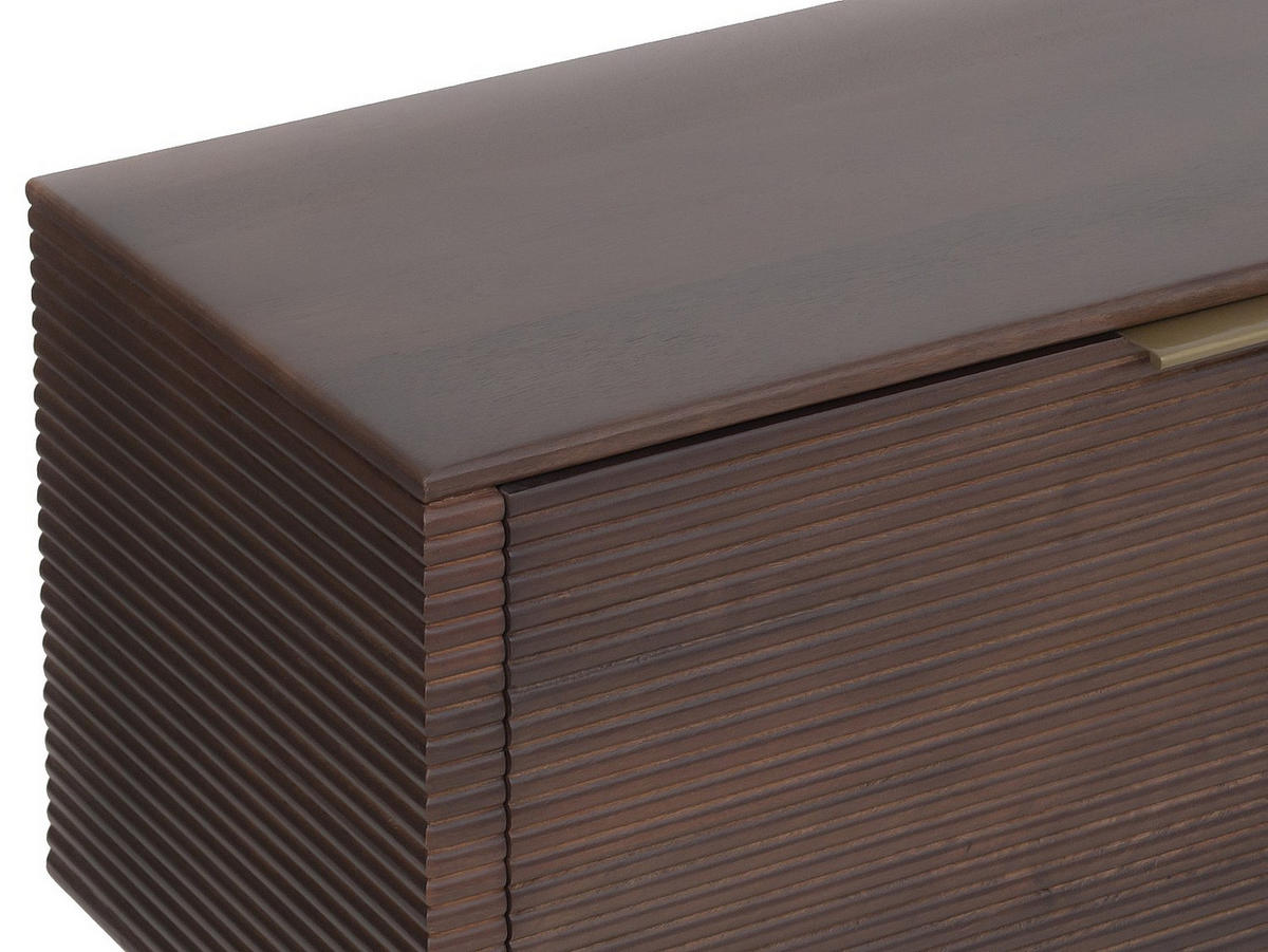 TV-BOARD - 160 cm x 40 cm - Holz, Platte, Holz, Platte - Naturfarben Dunkel, Goldfarben - SORDANA - Goldfarben/Naturfarben, Holz (160/55/40cm) - Vente-Unique