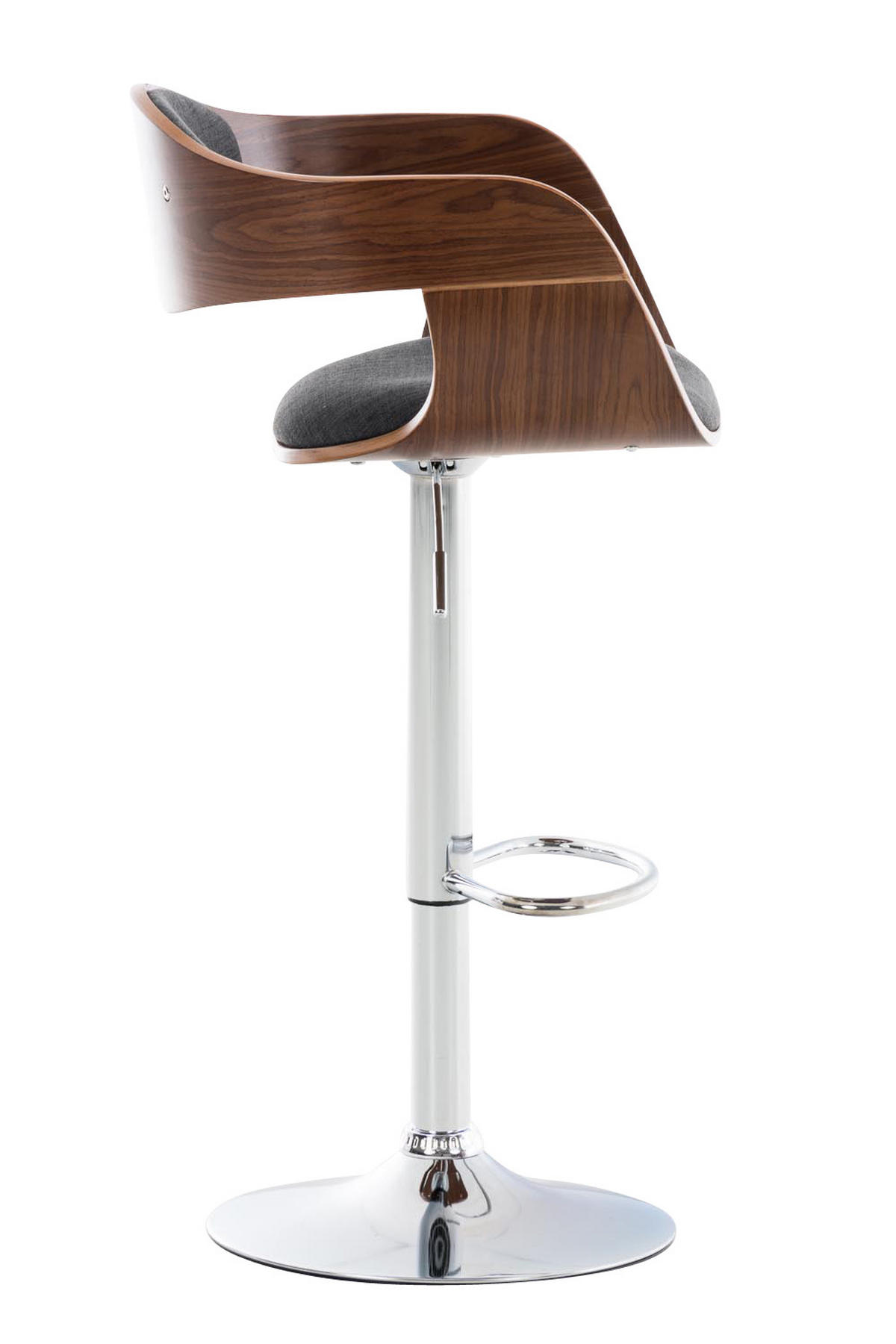 BARHOCKER Stoff walnuss/dunkelgrau - Dunkelgrau/Walnussfarben, Textil/Metall (50/88/48cm) - CLP