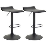 BARHOCKER 2er Set Dynasty Kunstleder schwarz schwarz - Schwarz, Kunststoff/Metall (36/84/39cm) - TPFLiving