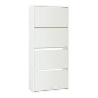 SCHUHKIPPER Lund - Weiß, Holzwerkstoff (24/134/60cm) - [en.casa]