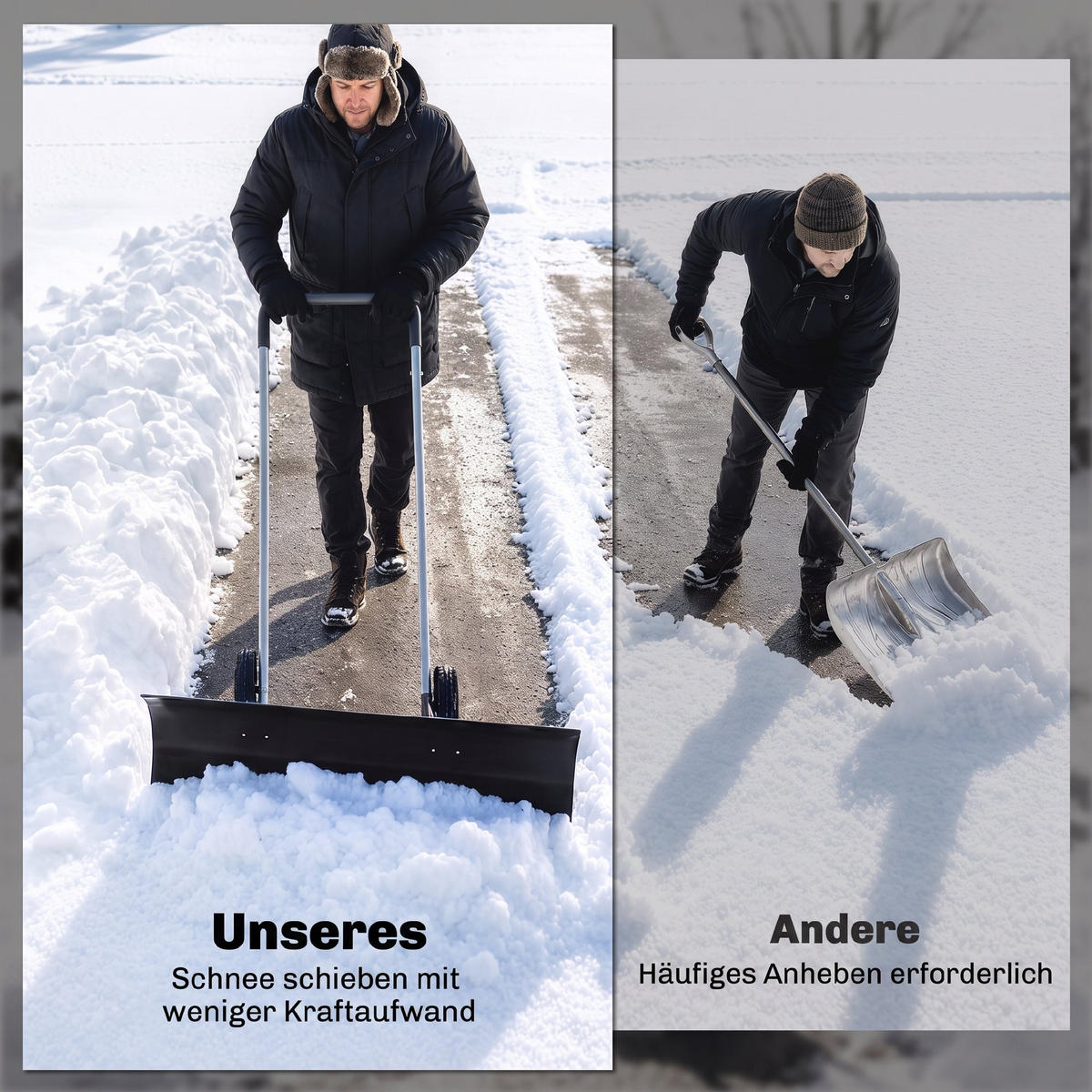 SCHNEESCHAUFEL Aluminium Schwarz - Schwarz, Metall (60/122/95cm) - Outsunny