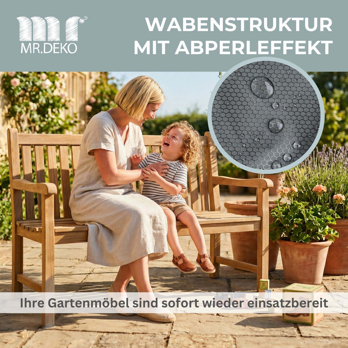 SCHUTZHÜLLE Aero Protect Dunkelgrau für Gartenbänke 2-Sitzer - Grau, Metall (130/86/70cm) - Mr. Deko