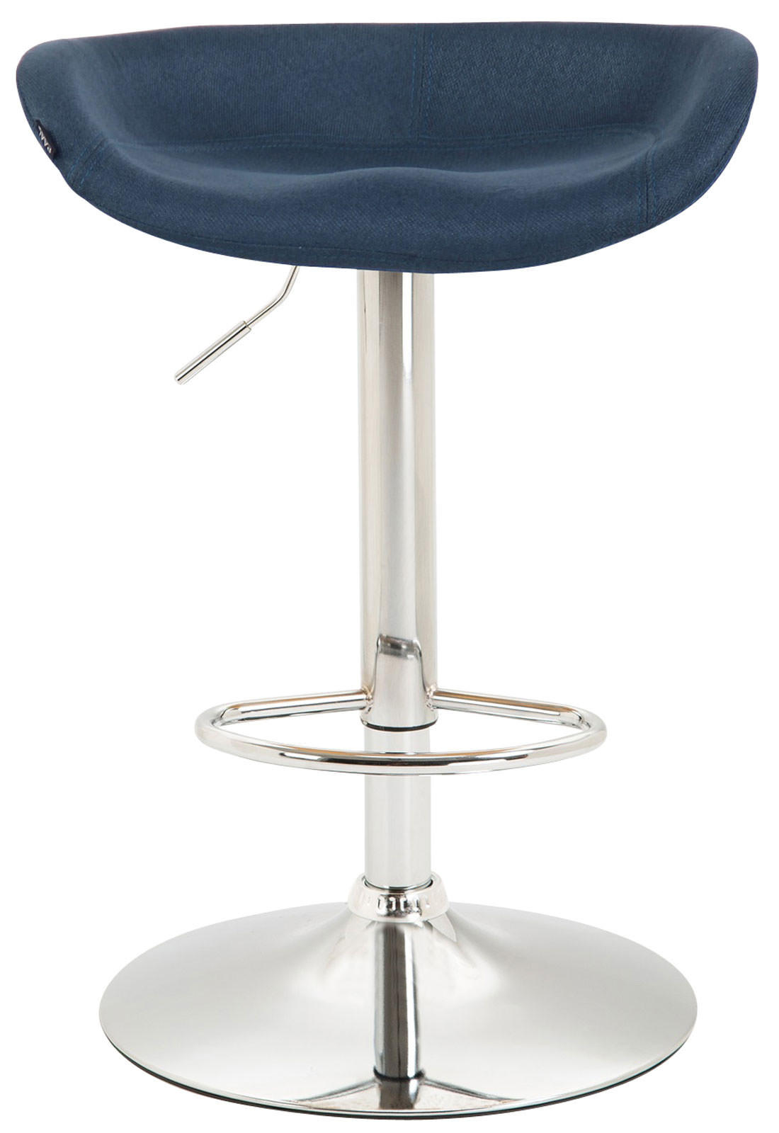 BARHOCKER Stoff blau - Chromfarben/Blau, Textil/Metall (52/67/43cm) - CLP