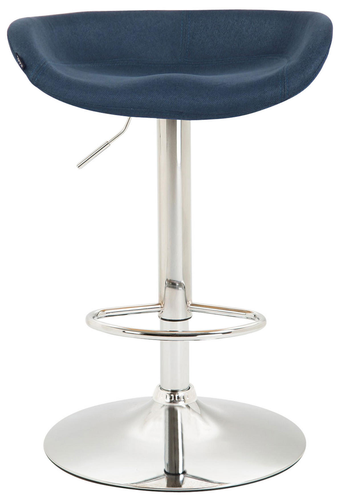 BARHOCKER Stoff blau - Chromfarben/Blau, Textil/Metall (52/67/43cm) - CLP