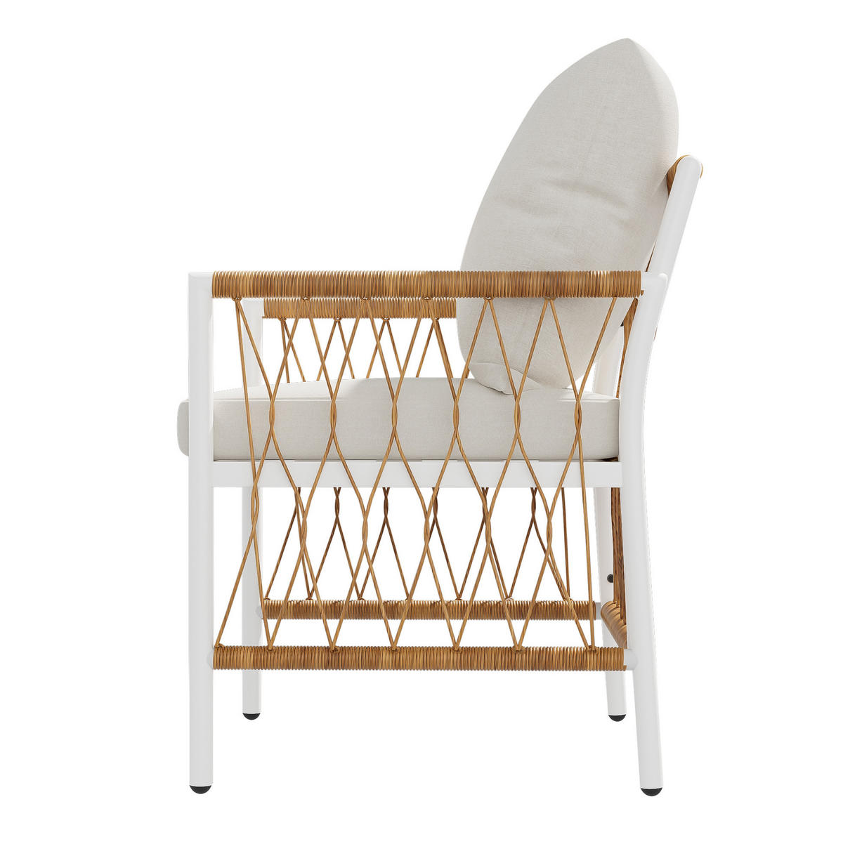 GARTENMÖBEL-SET 159,5/77,5/75 cm aus Eisen mit 1 Tisch, 6 Stühlen und Polsterauflagen, Beige/Braun/Natur - Beige, Metall - Redom