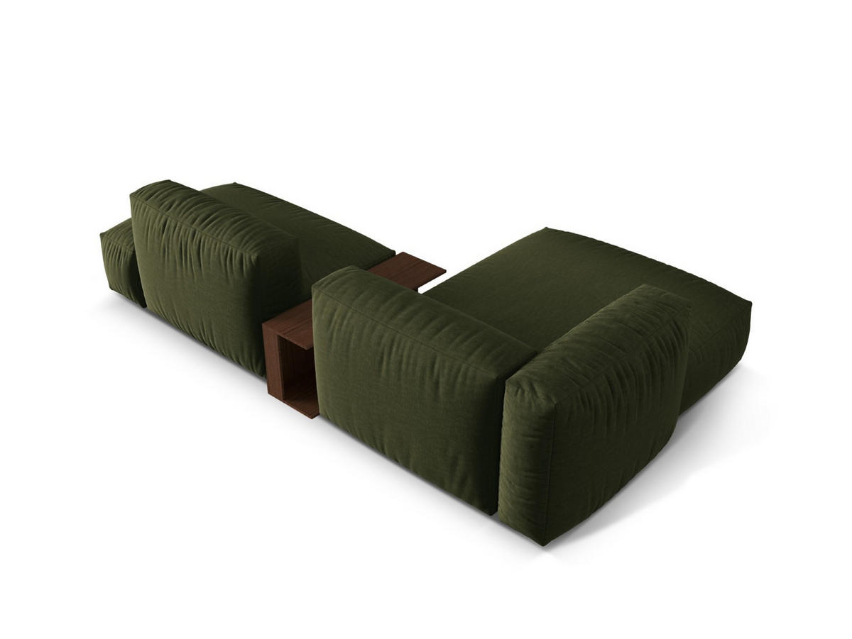 ECKSOFA modular links Martina aus strukturiertem Stoff grün 2 Sitzplätze - Grün, Textil (176/285cm) - Micadoni