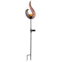 LED AUSSENLEUCHTE Schwarz Gold Flammenoptik - Schwarz, Glas (16.5/6.5/90cm) - Globo Lighting