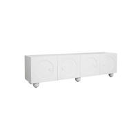 LOWBOARD DE-40149 mit 3D-Rundrelief-Türen Weiß - Weiß, Holzwerkstoff (180.5/50/38cm) - ComfortXL