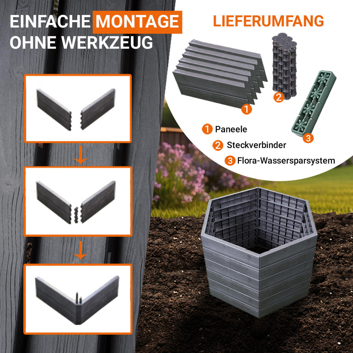 HOCHBEET L 75, inkl. Wassersparsystem - Braun, Kunststoff (110/75/110cm) - GARANTIA