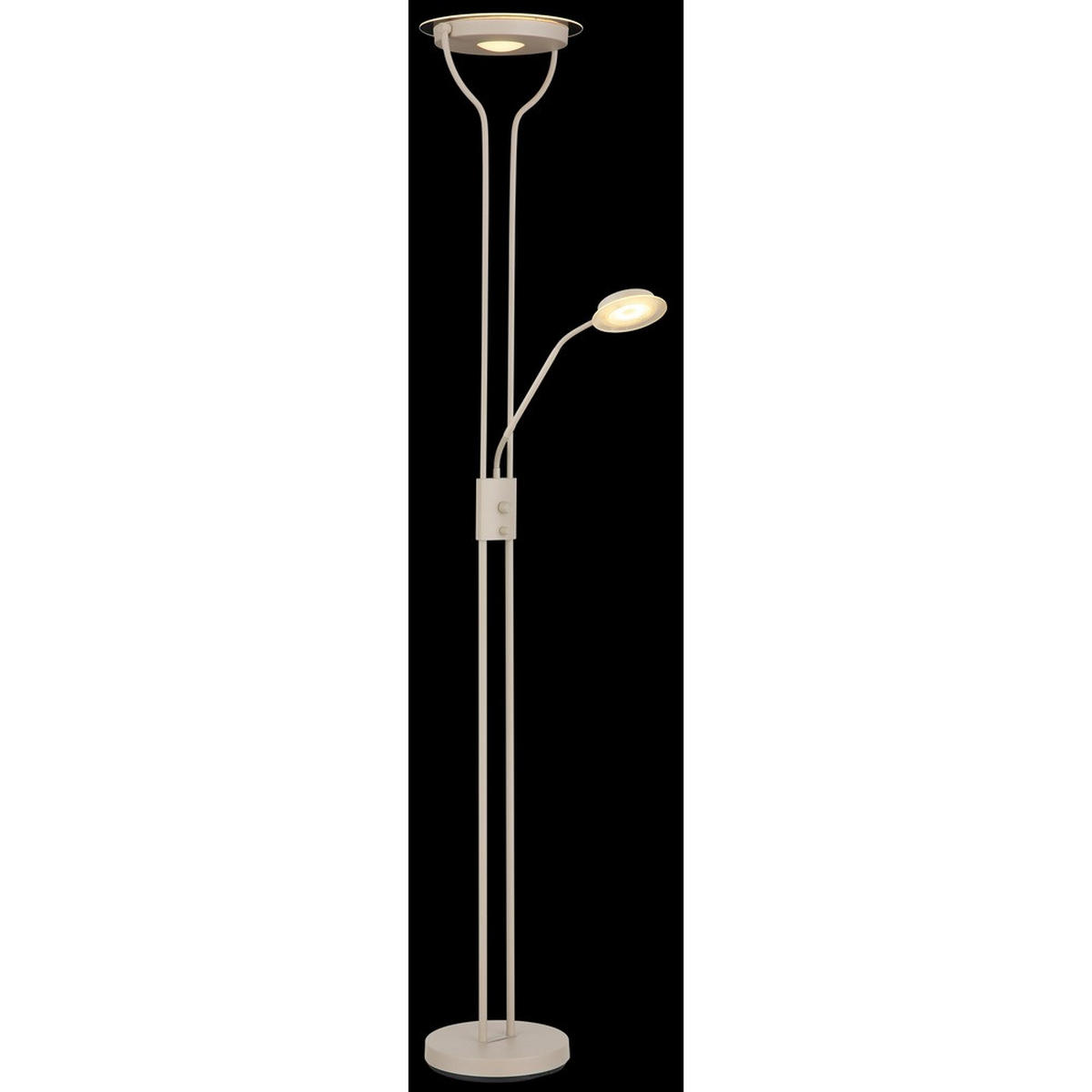LED STEHLEUCHTE Briant Metall Glas Beige Dimmbar - Beige, Glas (28/25.5/180cm) - Globo Lighting