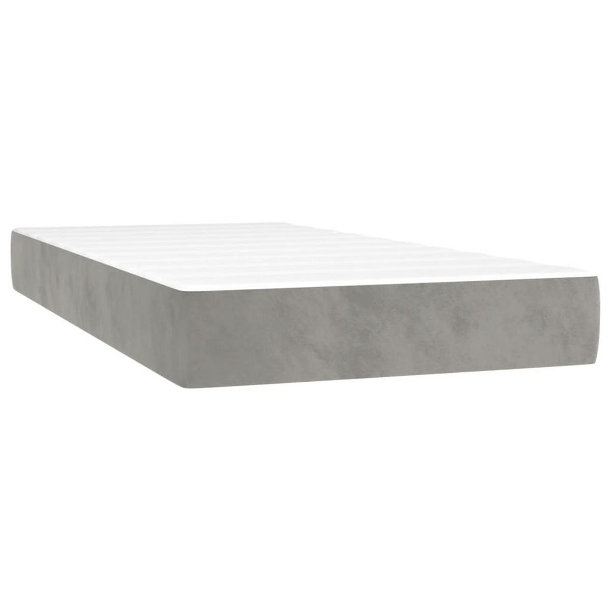 BOXSPRINGBETT Mit Matratze Hellgrau 100/200 Cm Samt - Grau, Textil (100/200cm) - vidaXL