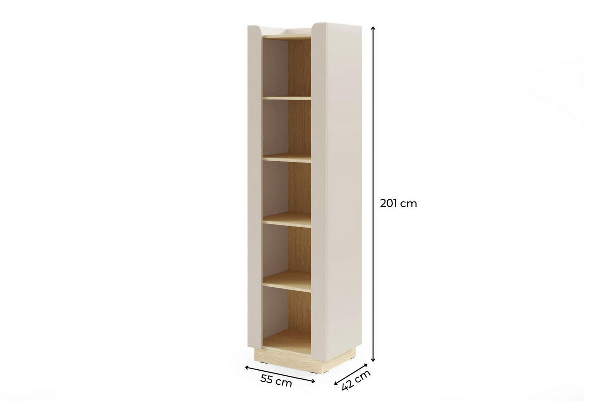 BÜCHERREGAL SOVI 02 55/201/42 cm in Macadamia / Eiche Mavelie - Eichefarben/Beige, Holzwerkstoff (55/201/42cm) - Deine Möbel 24