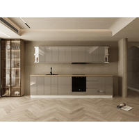 KÜCHENZEILE 360 cm - Aspen KA16-M360- in Grau/Hochglanz - Grau, Holz (360/212/52cm) - Milaros Markt