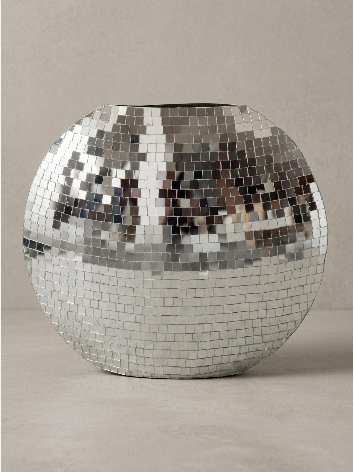 TISCHVASE BERLENGA, Eisen, handgefertigt, Silber, 40 x 10 x 35 cm - Silberfarben, Metall (35cm) - KADIMA DESIGN
