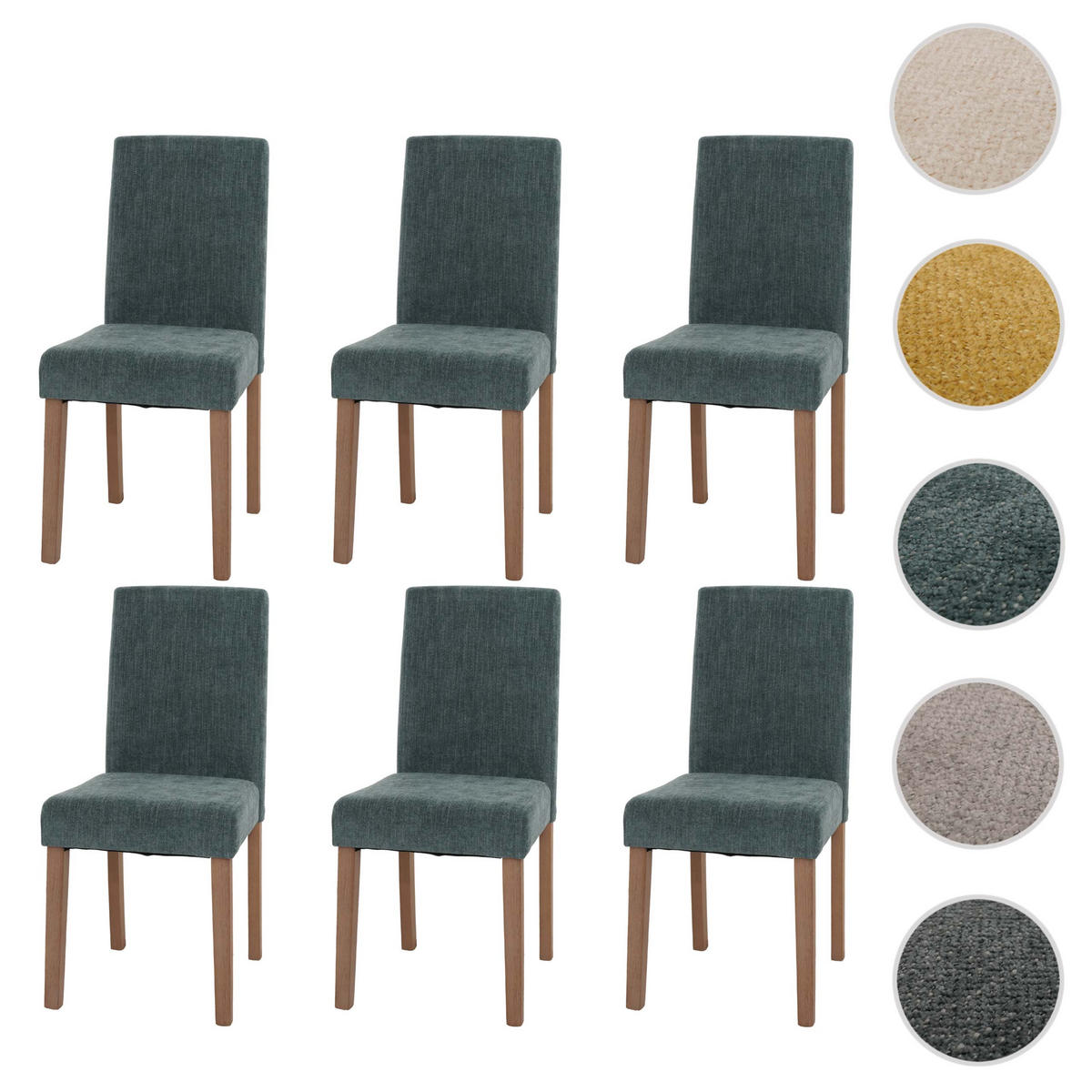 ESSZIMMERSTUHL Grün 6er-Set - Grün, Textil (42/90/50cm) - MCW