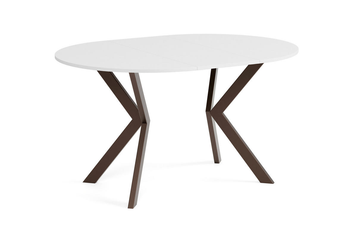 ESSTISCH EVO - Weiß/Braun, Holzwerkstoff/Metall (90/90/76cm) - Meblini