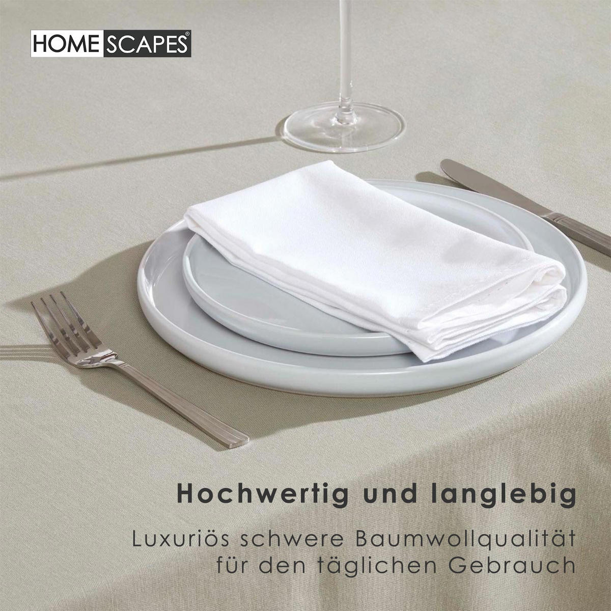 TISCHDECKE grau rund 178 cm, 100% Baumwolle - Grau, Textil (178/178cm) - Homescapes