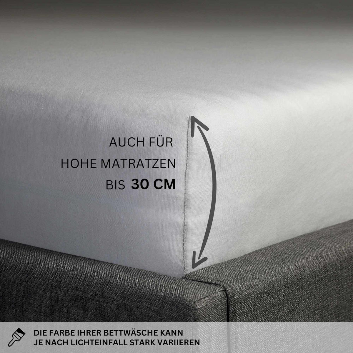 SPANNBETTLAKEN BASIC - Hellgrau, Textil (150/200cm) - Schöner Wohnen