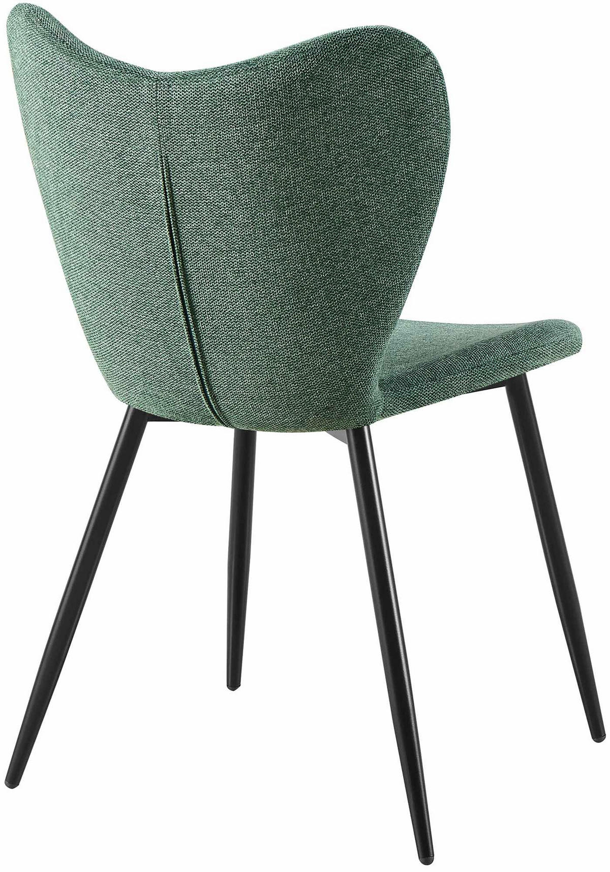 ESSZIMMERSTUHL Stoff Grün - Schwarz/Grün, Textil/Metall (50/80/58cm) - CLP