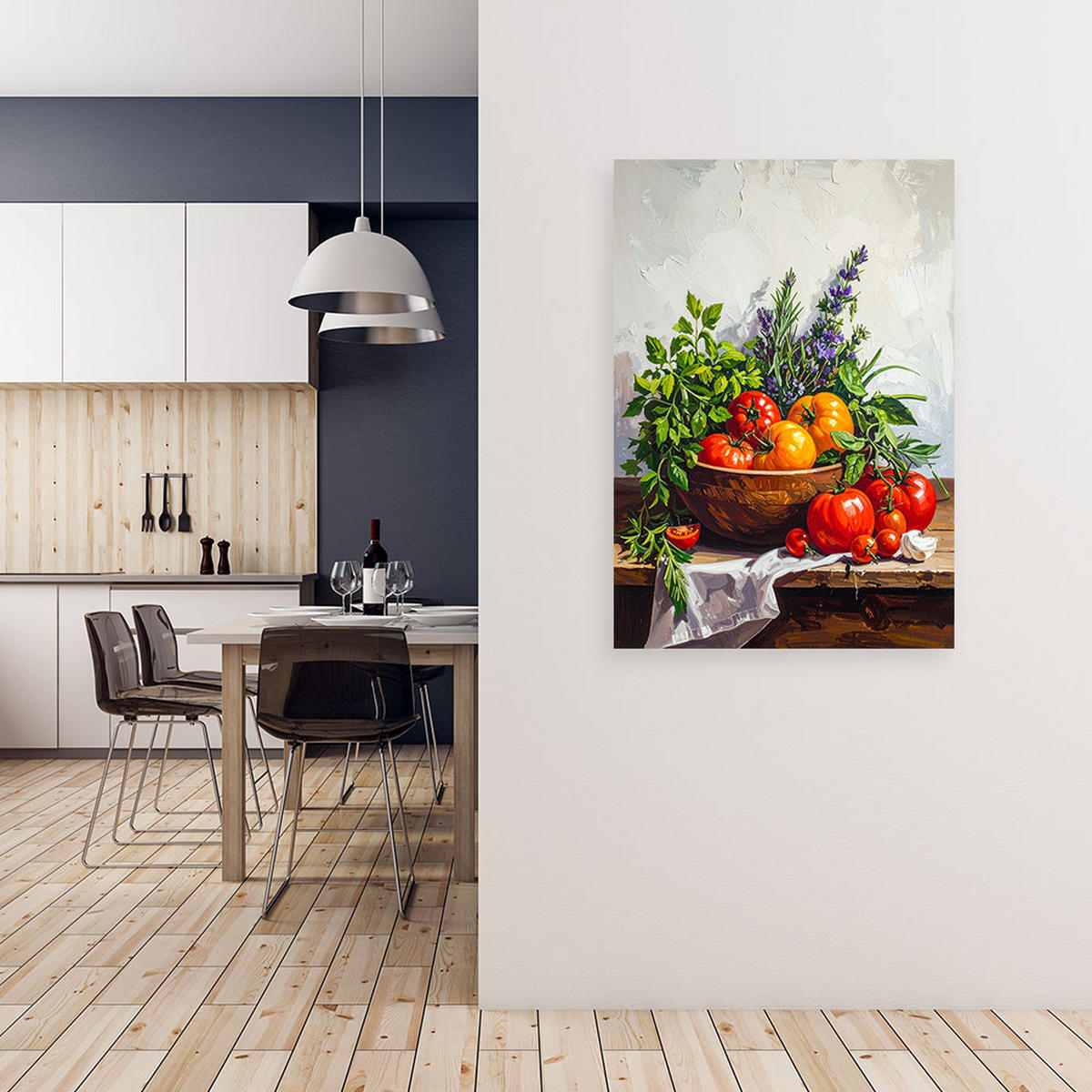 LEINWANDBILD Essen & Trinken 60x90cm - Multicolor, Textil (60/90cm) - Feeby