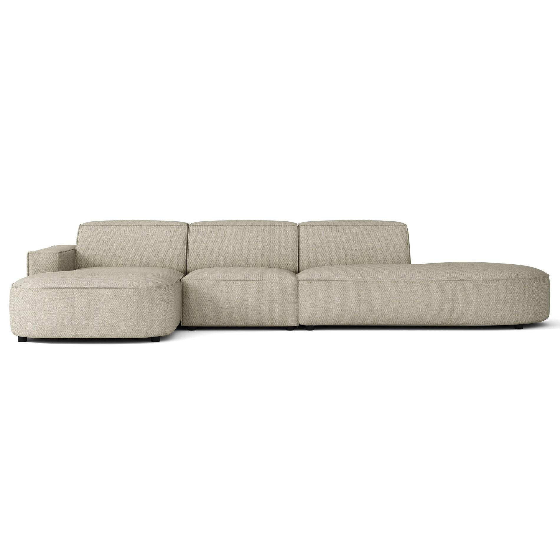 ECKSOFA Sallmo L-Form, 3-Sitzer, links 358 cm - Taupe/Schwarz, Kunststoff/Textil (358/166cm) - Selsey