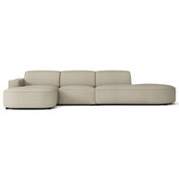 ECKSOFA Sallmo L-Form, 3-Sitzer, links 358 cm - Taupe/Schwarz, Kunststoff/Textil (358/166cm) - Selsey