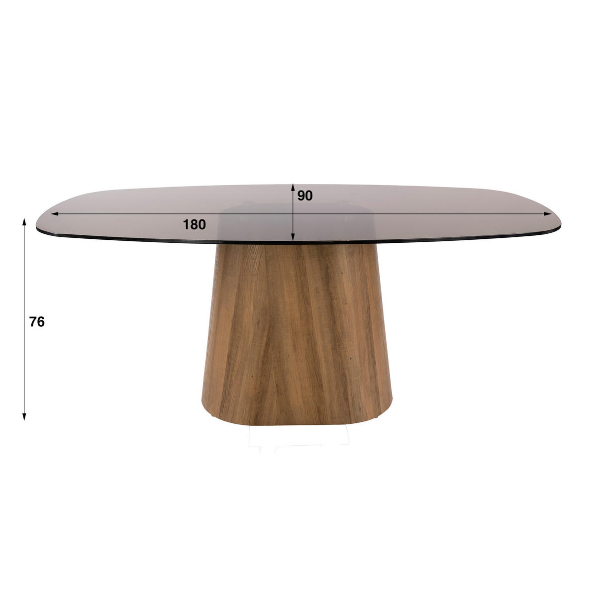 ESSZIMMERTISCH Centro Braun 90/180/76 cm - Braun, Glas (90/180/76cm) - Hoyz Collection