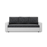 SOFA 3-SITZER MIT SCHLAFFUNKTION LUNA, Schwarz + Grau - Schwarz/Grau, Textil (220/92/92cm)