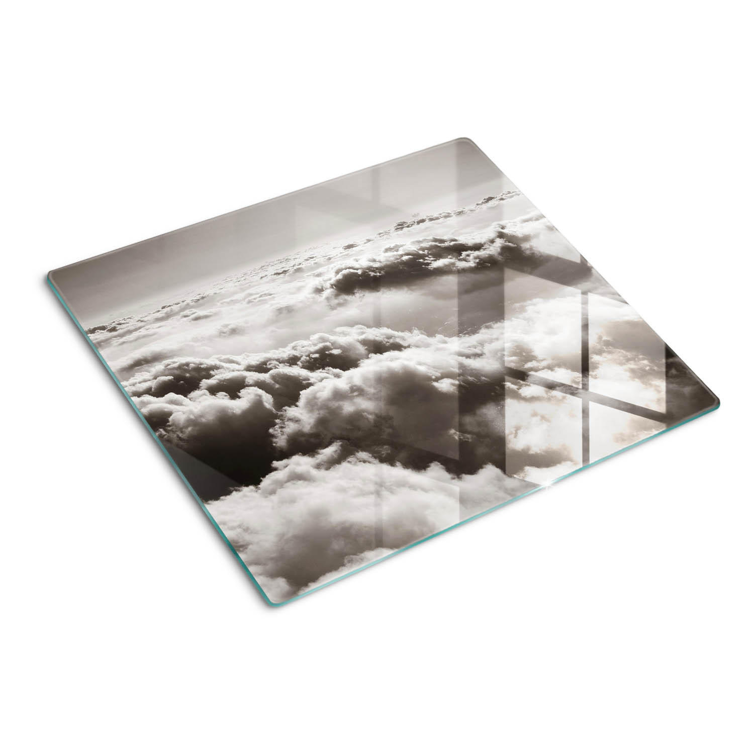 GLASPLATTE 60x52 cm Wolken - Schwarz, Glas (60/0.4/52cm) - TULUP