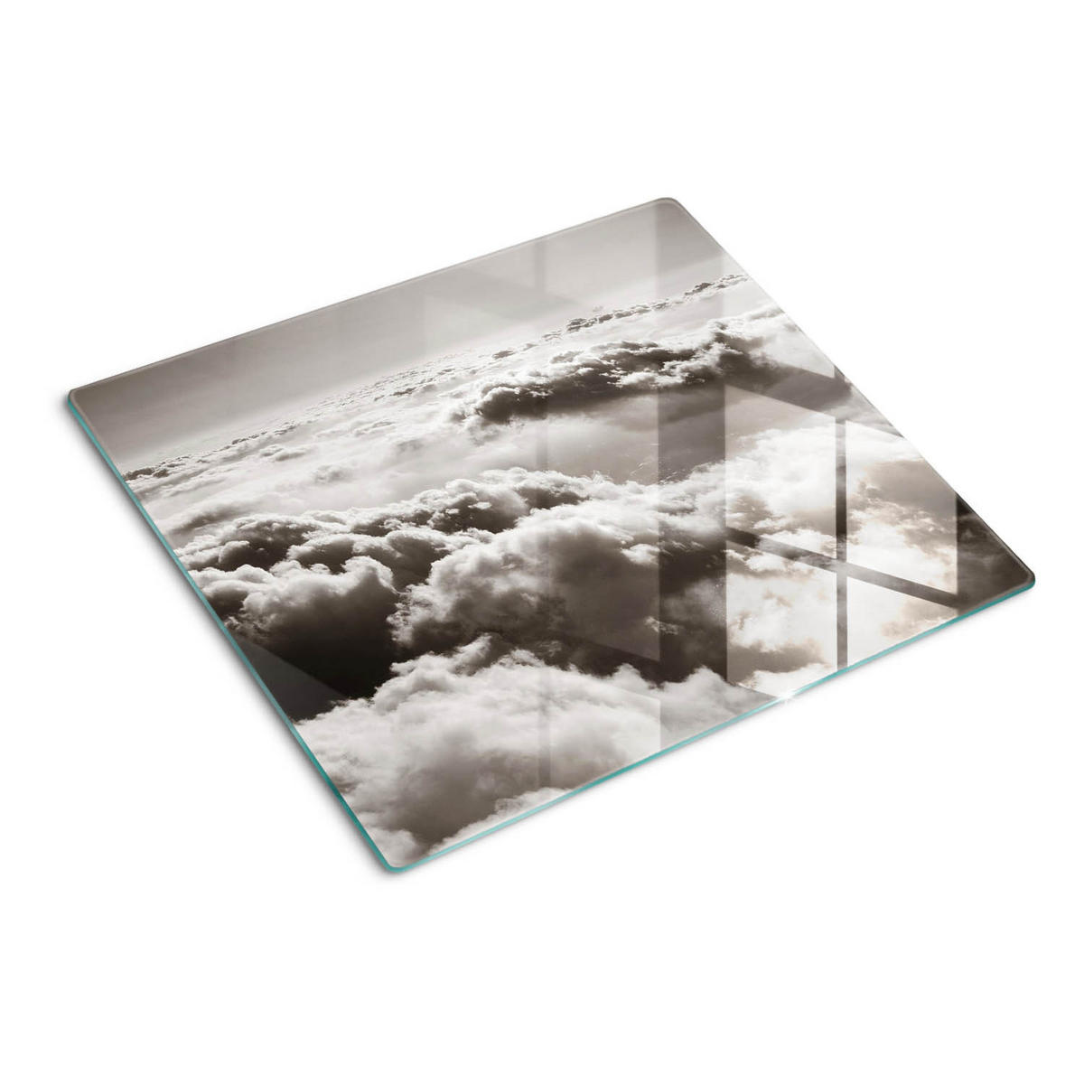 GLASPLATTE 60x52 cm Wolken - Schwarz, Glas (60/0.4/52cm) - TULUP