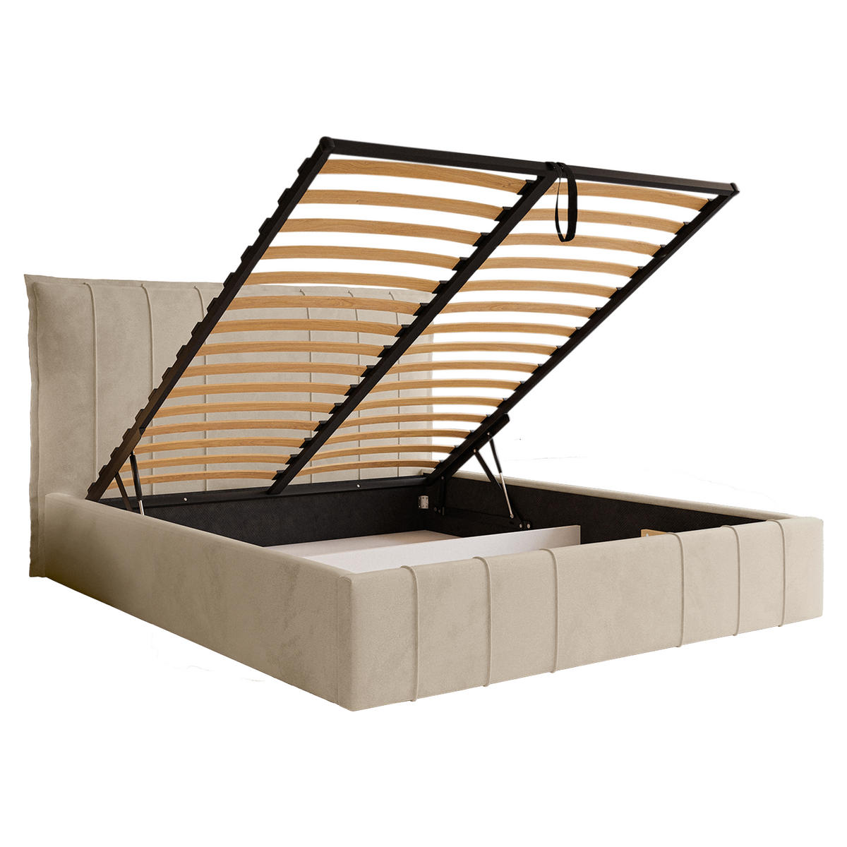 POLSTERBETT ACATE 200x200 cm, Weiß - Creme, Textil (200/200cm) - Fedve