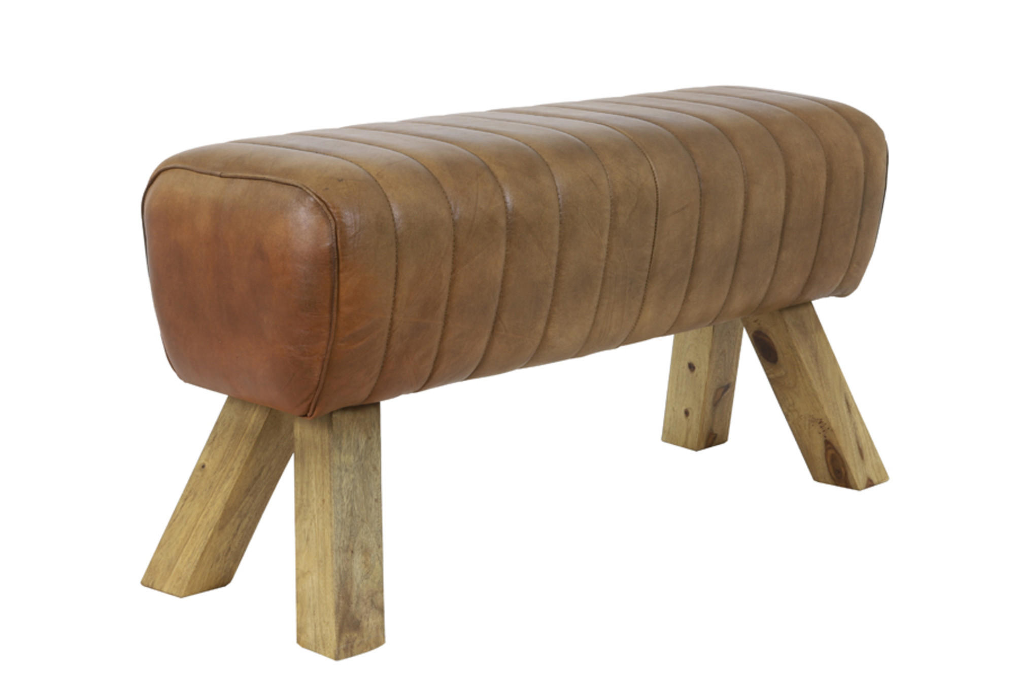 BANK Ramy Braun 90/31/46 cm - Braun, Leder (31/46/90cm) - Light & Living