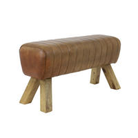 BANK Ramy Braun 90/31/46 cm - Braun, Leder (31/46/90cm) - Light & Living