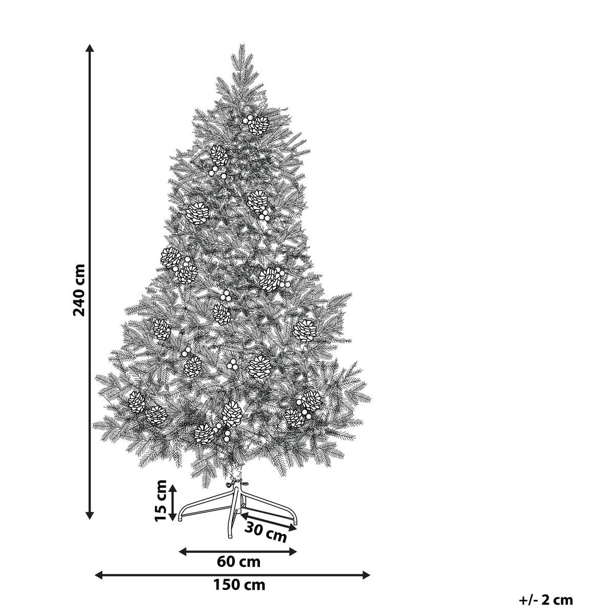 WEIHNACHTSBAUM 240 cm Grün Denali - Grün, Kunststoff (240cm) - Beliani