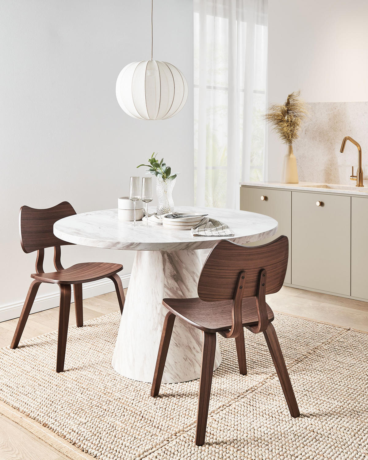 ESSZIMMERSTUHL 2er-Set Dunkelbraun Diana - Dunkelbraun, Holz (53/81/56cm) - Beliani