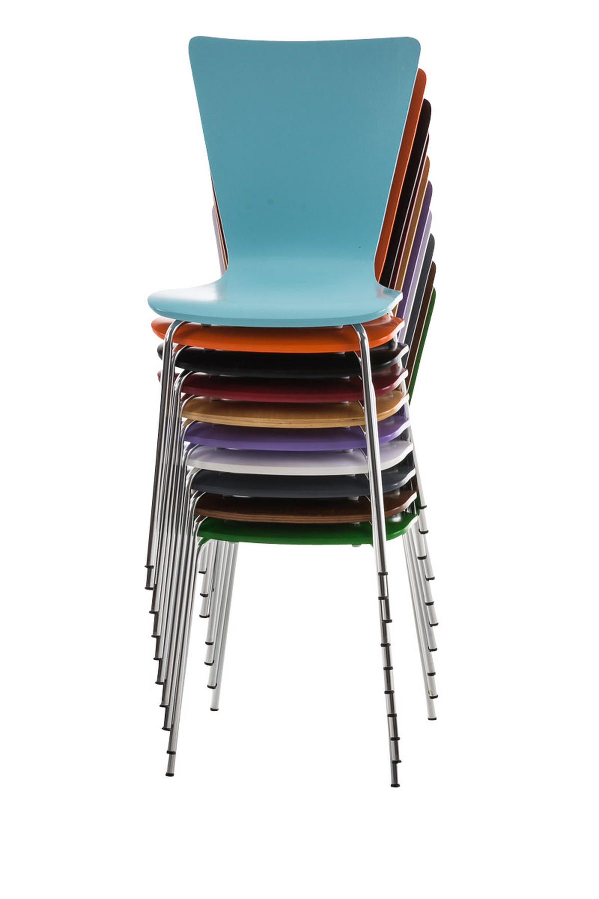 BESUCHERSTUHL Jaron mit Holzsitz und Metallgestell, Farbe: Natura - Chromfarben/Naturfarben, Holz/Metall (43/84/50cm) - TPFLiving