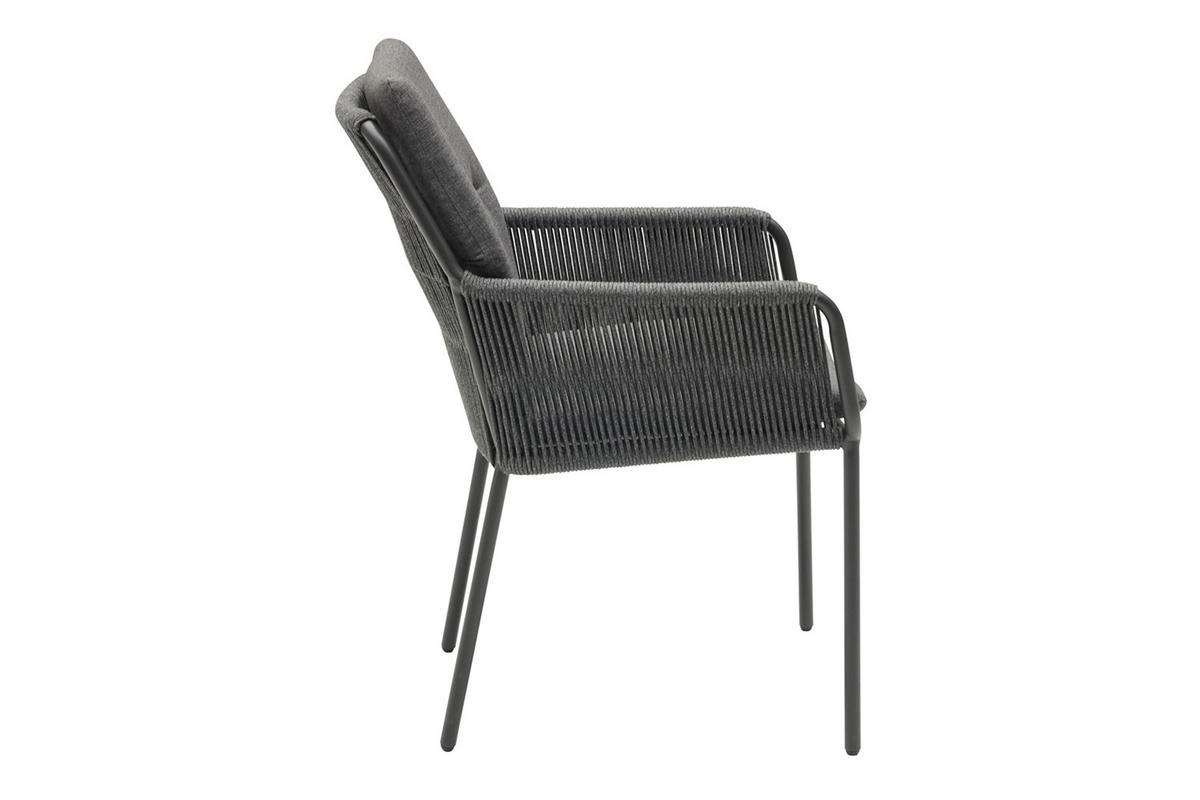 GARTENSTUHL Concord 86x71x59 cm, Metall, Anthrazit - Anthrazit/Grau, Metall (71/86/59cm) - dasmöbelwerk