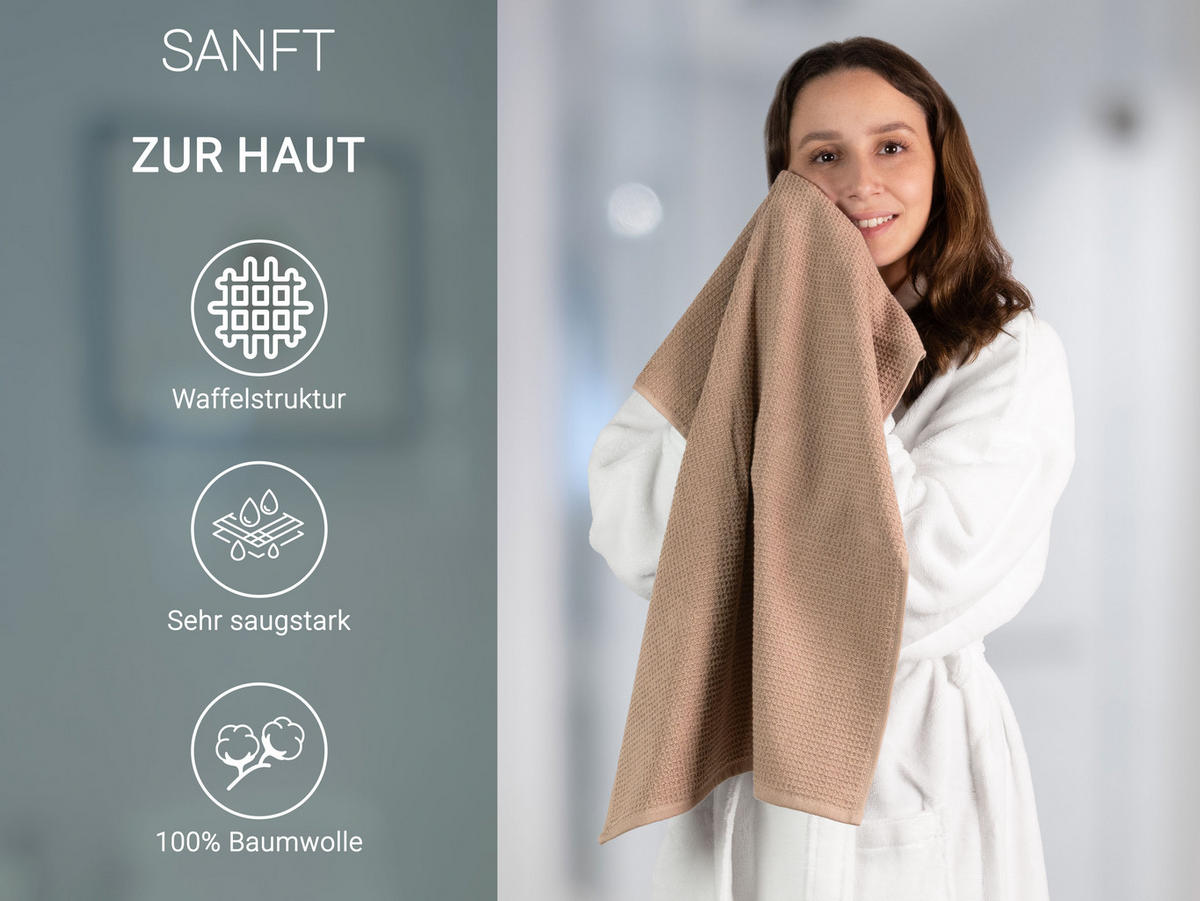 HANDTÜCHER, 6er-Set, 50x100 cm, 100% Baumwolle, Beige - Beige, Textil (50/100cm) - Zollner