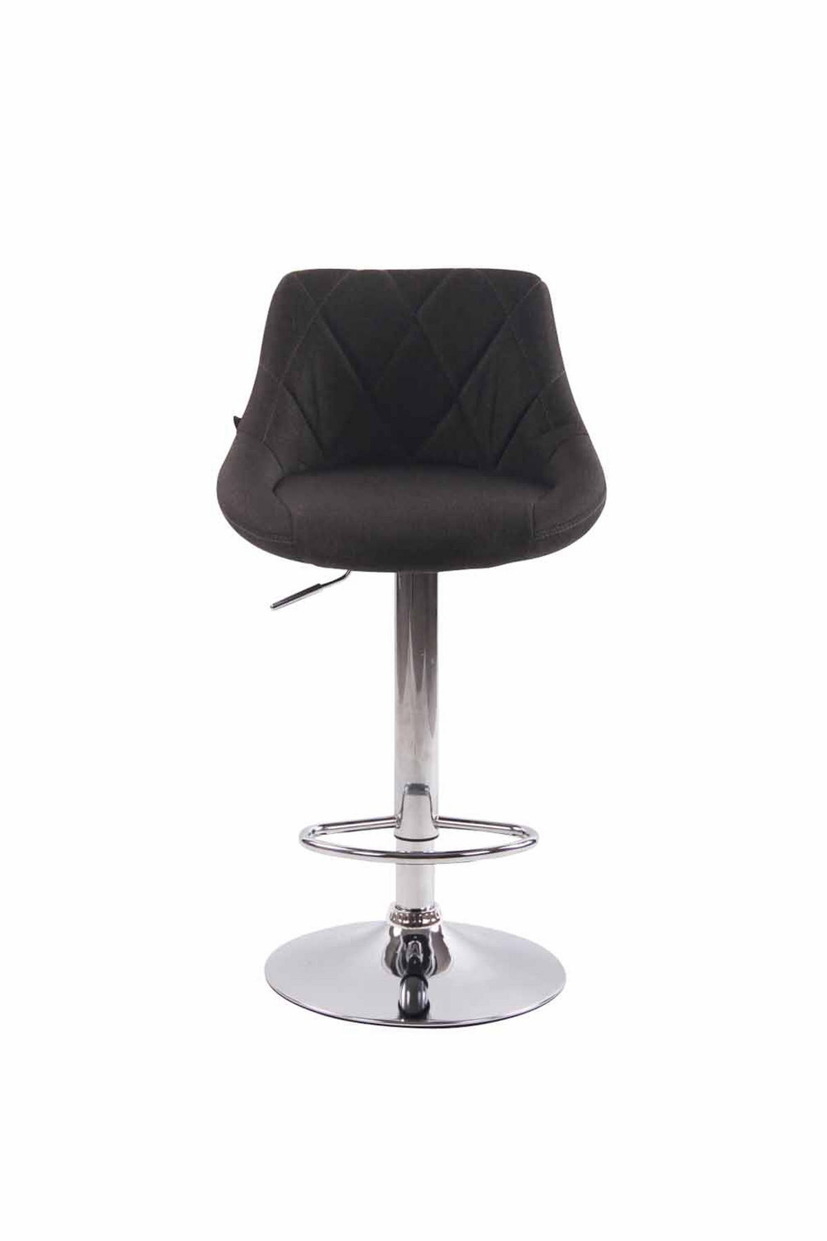 BARHOCKER 2er Set Stoff dunkelgrau - Chromfarben/Dunkelgrau, Textil/Metall (46/83/49cm) - CLP