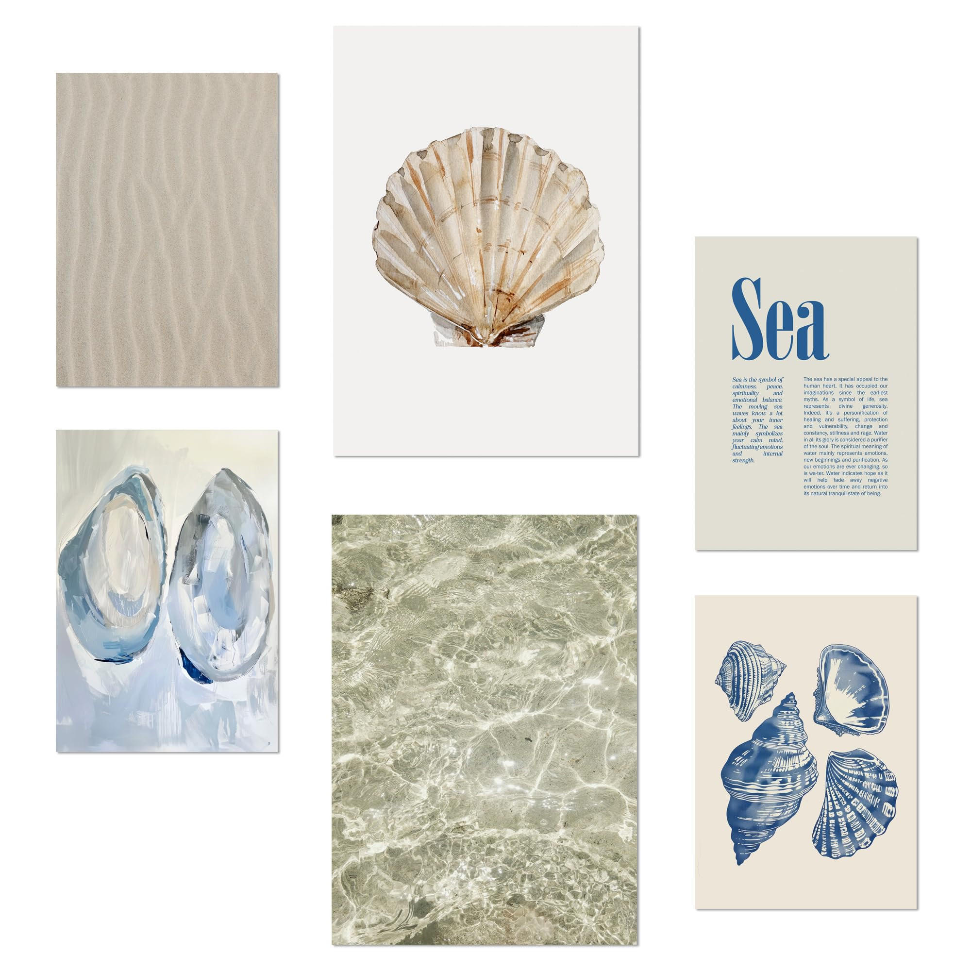 POSTER Set Mit 6 Strand, Meer, Ozean A3 & A4 Rahmenlos - Klar, Papier (29/3cm) - Nacnic
